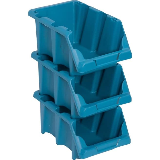 Kit 15x Caixa Gaveteiro Plástica Empilhável N. 3 Azul PRESTO