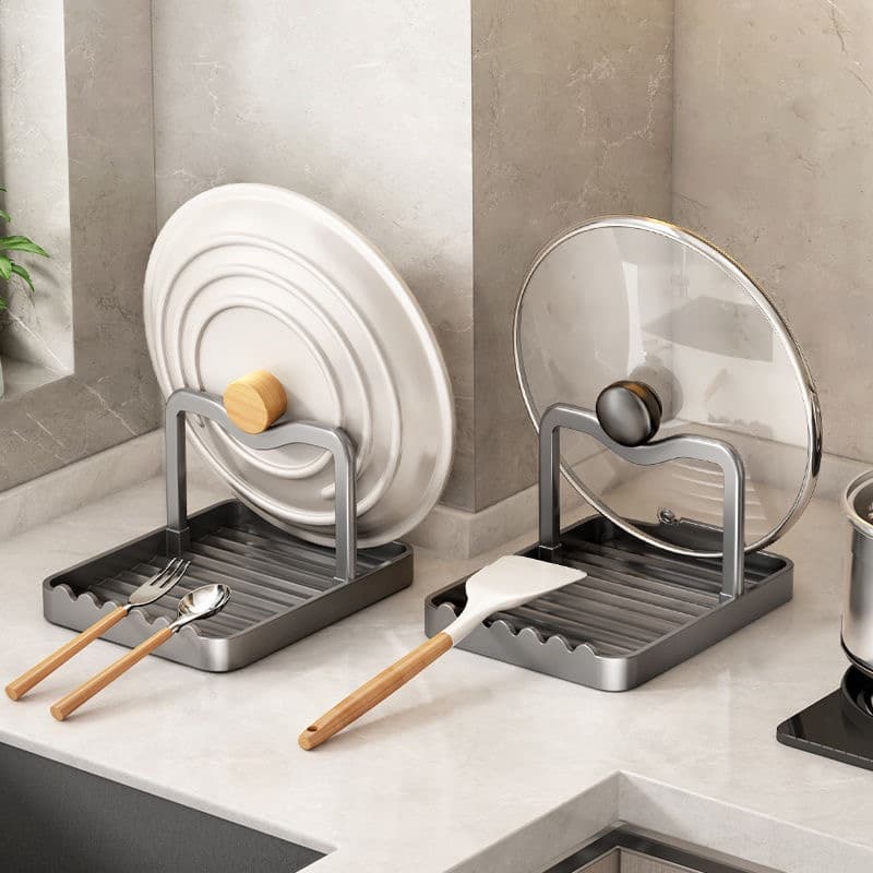 Tampas suporte rack cozinha tampas de mesa utensílios de cozinha colher rack de armazenamento rack de cozinha