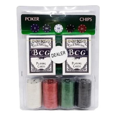 Kit Poker Completo 108 Cartas E 100 Fichas E Toalha De Mesa