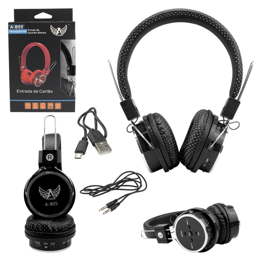 HEADPHONE BLUETOOTH B05 - FONE SEM FIO SD CARD FM SLIM