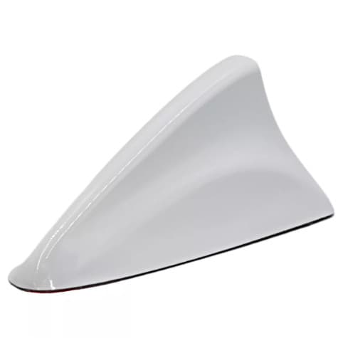 Antena Shark Tubarão Amplificada Branca Funcional para Som Automotivo Som de Carro