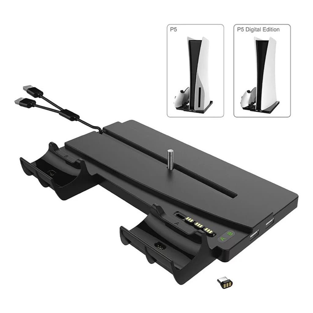 Suporte Vertical Carregador Led Compatível Com Playstation 5 Base Suporte Vertical Ps5 Multifuncional Cooler Carregador