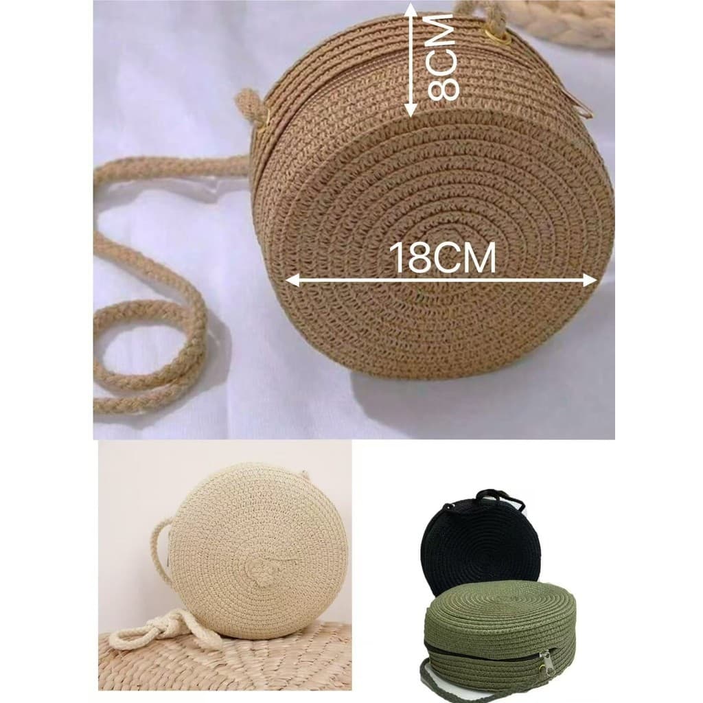 Bolsa Feminina de Praia Bag Saco De Palha Verão Bolsa Transversal