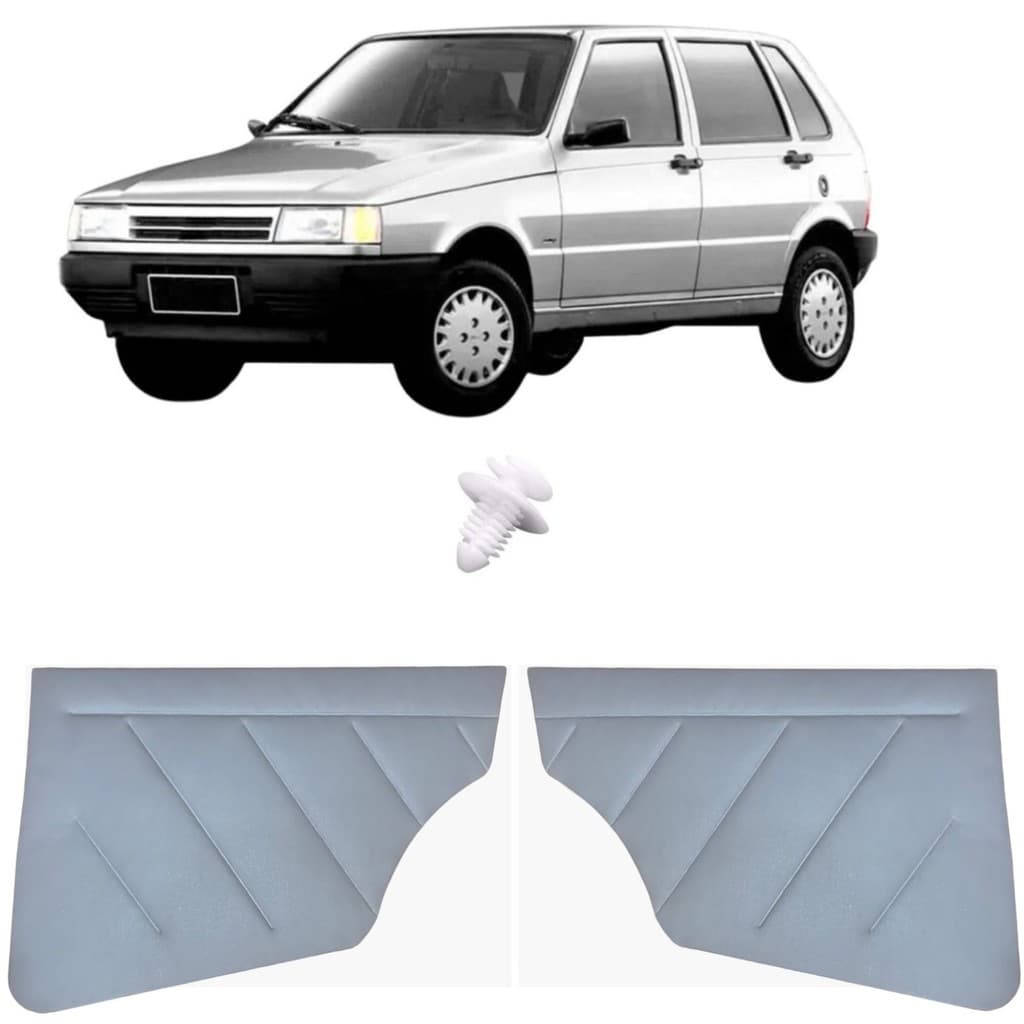 Par forração porta traseira fiat uno 4p + grampos