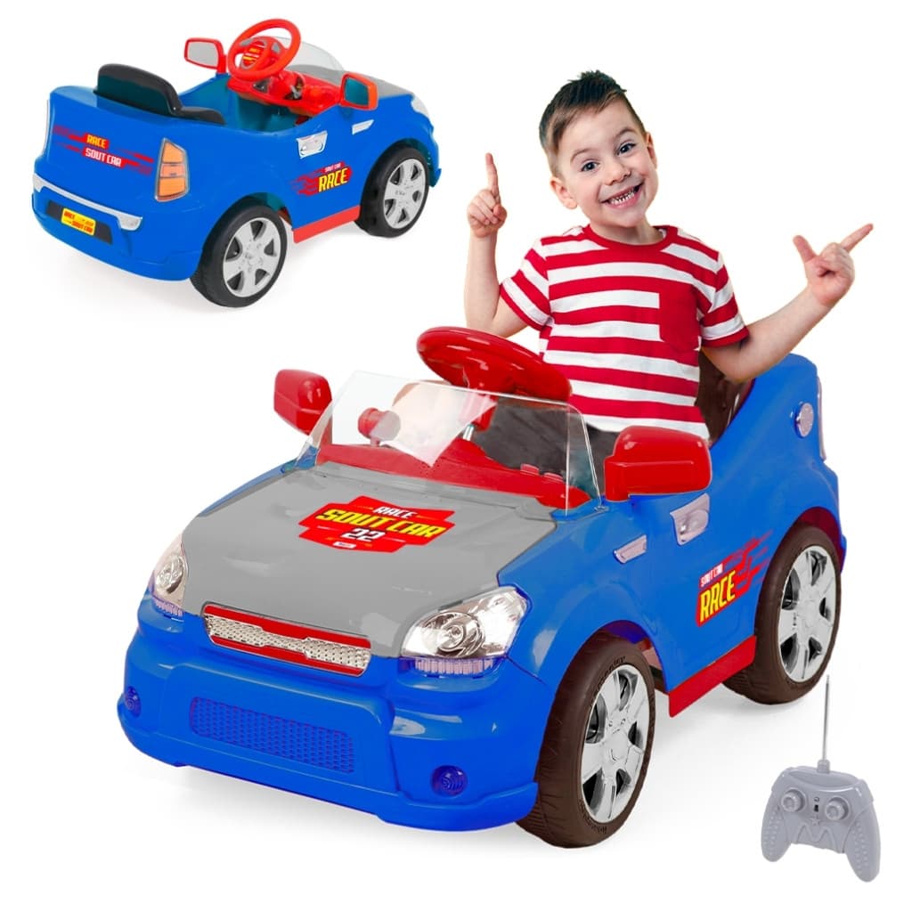Mini Carro Elétrico Infantil Homeplay Sout Car Race Azul