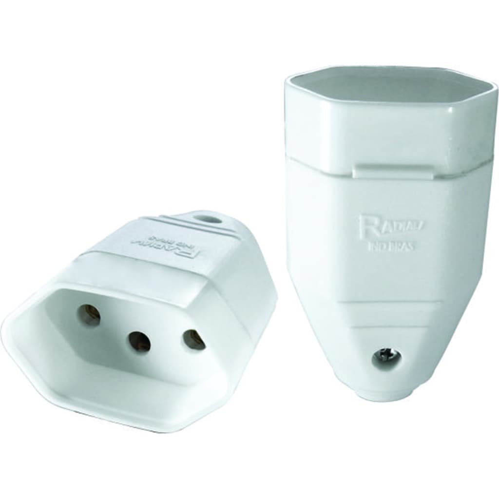 Plugue Fêmea Branco 20a 2 Pólos + Terra Radial 1501.147