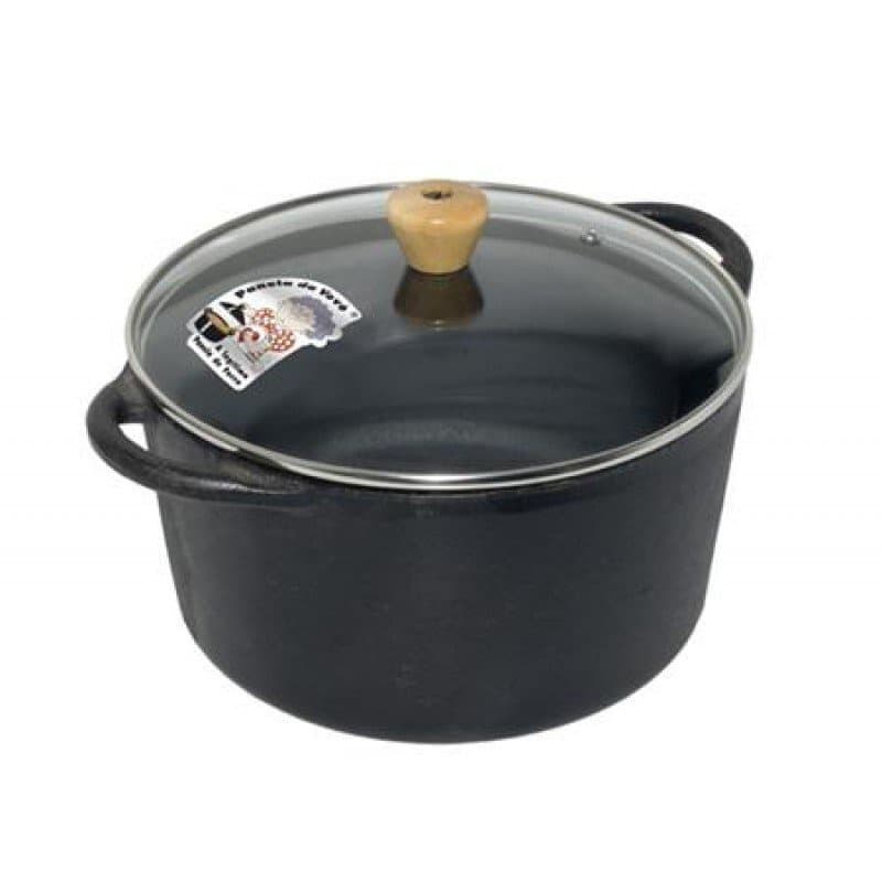 Panela de Ferro Fundido Tampa de Vidro 180mm x 7,5cm - 1,6L – Nonna / Vovó Tampa Vidro Temperado