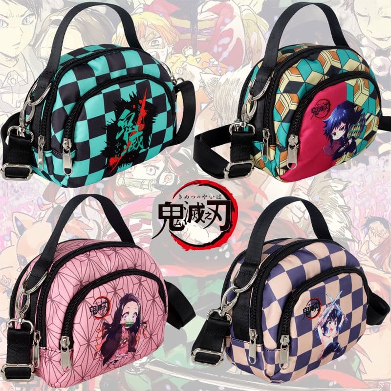 Bolsa de Ombro Pequena Demon Slayer Blade, Tomioka Yoshito, Naruto, One Piece, Meu Vizinho Totoro, Bolsa Quadrada Pequen