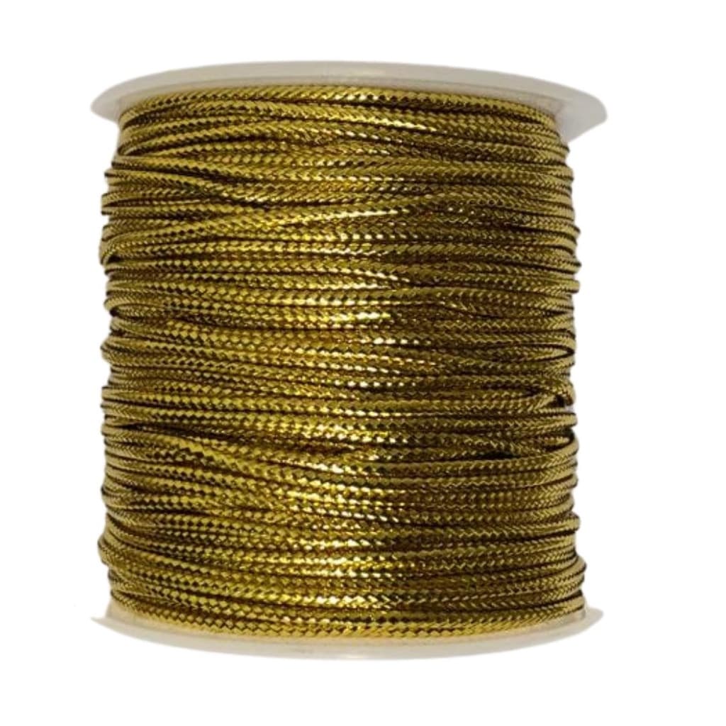 Cordão Metalizado 1,5mm Rabo De Rato Ouro Prata Cromado Dourado 50 Metros
