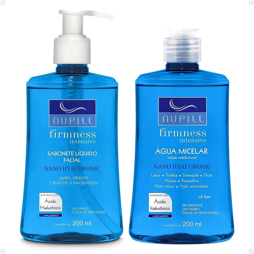 Kit Nupill Firmness Intensive Nano Hyaluronic: Sabonete Líquido e Água Micelar 200ml