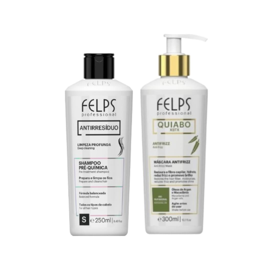 Felps Xbtx Máscara Antifrizz e Shampoo Antirresíduo