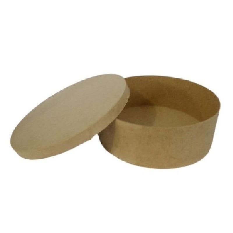 Caixa redonda em MDF multiuso, porta presentes, enfeite de natal 13x13x6