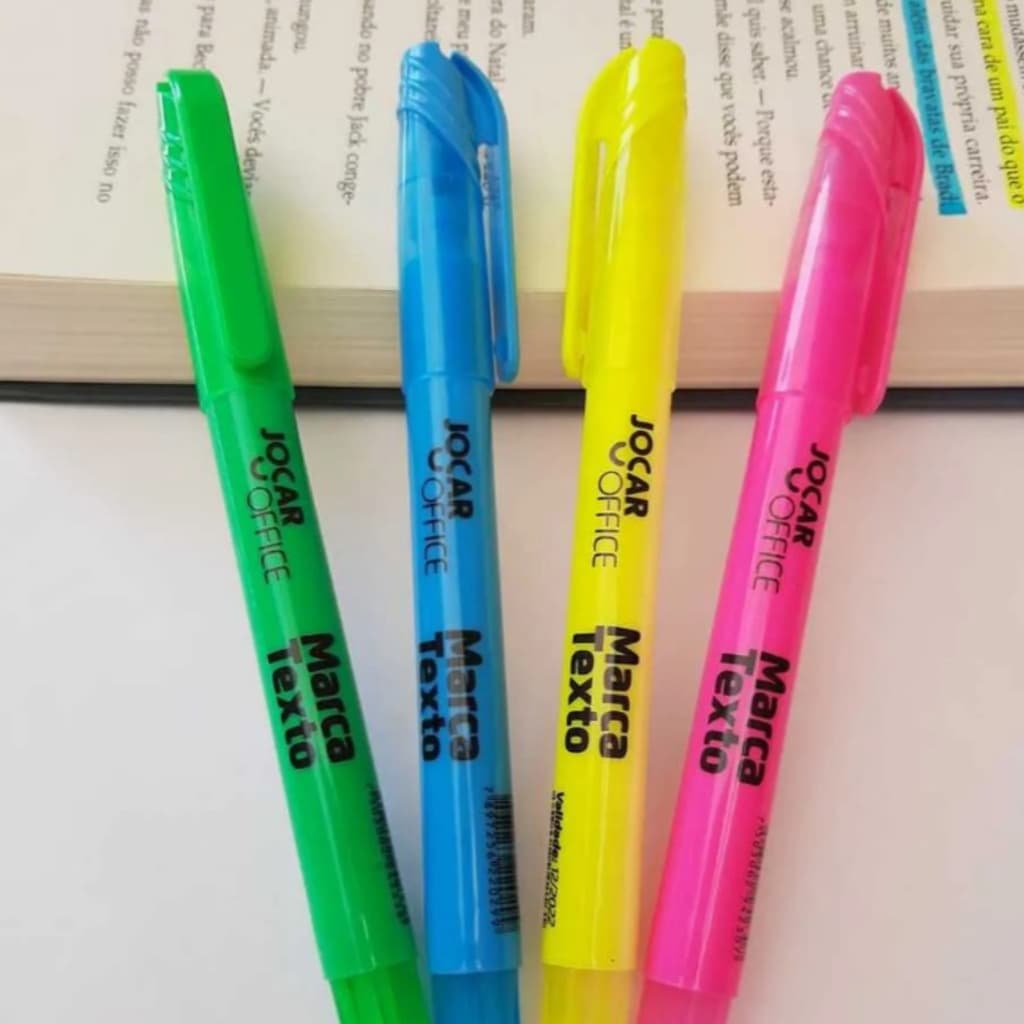 Marca Texto JocarOffice Para Destacar Textos e Documentos Marcadores de Texto nas Azul Rosa Laranja