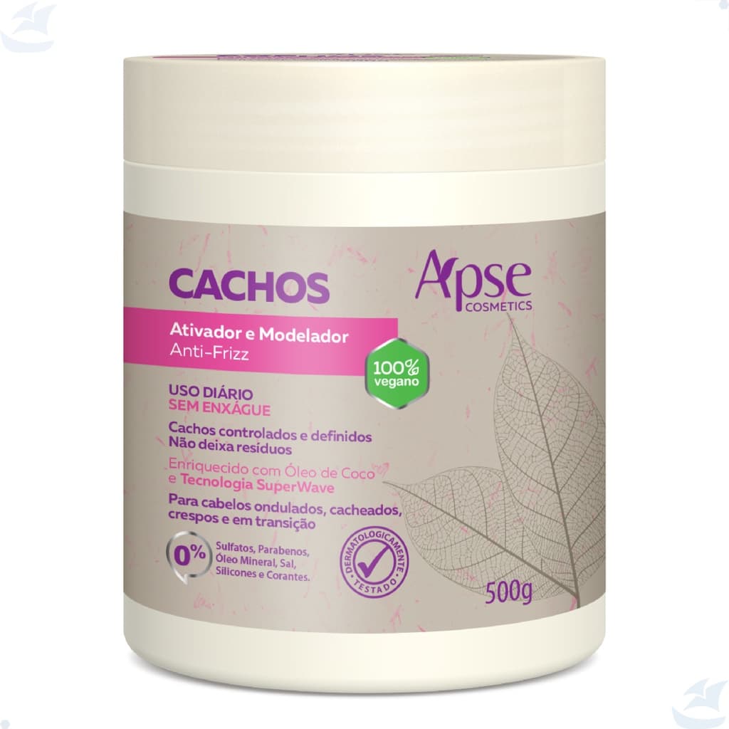 Ativador de Cachos 500g Apse Modelador Cabelos Cacheados Hidratação Cabelos Penteados Beleza Natural