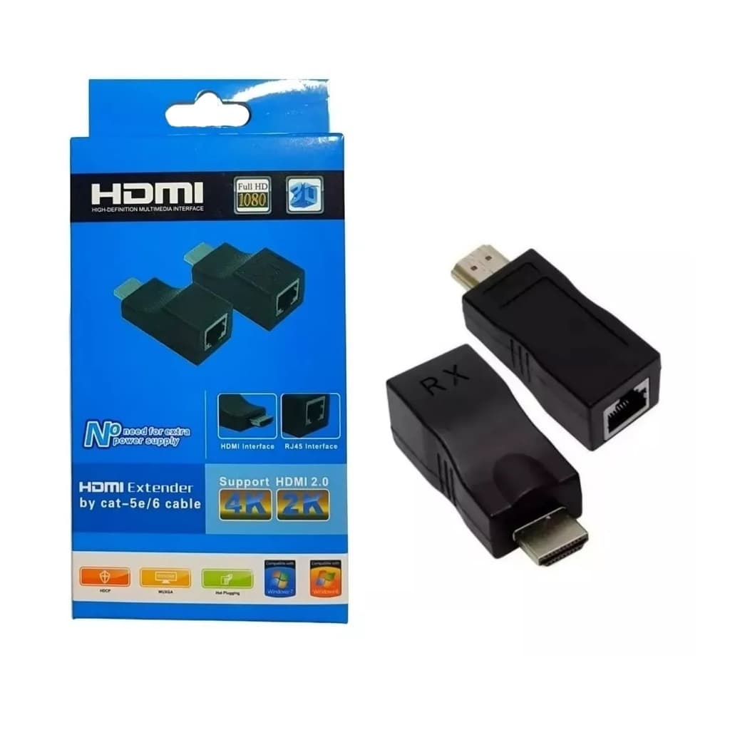 EXTENSOR HDMI VIA RJ45 CABO DE REDE 1080P 2K 4K