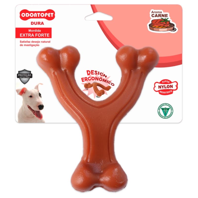 Brinquedo Mordedor Nylon Wishbone 22kg Cachorro Odontopet Caes Cachorro Morder Roer Resistente Limpeza Oral