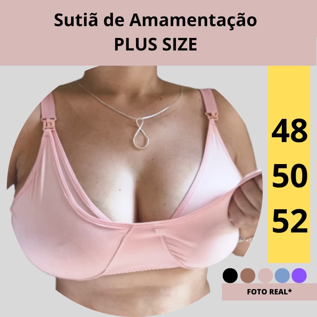 Sutiã Amamentação Plus Size Microfibra Alça Abre Fácil Gestante Grávida.