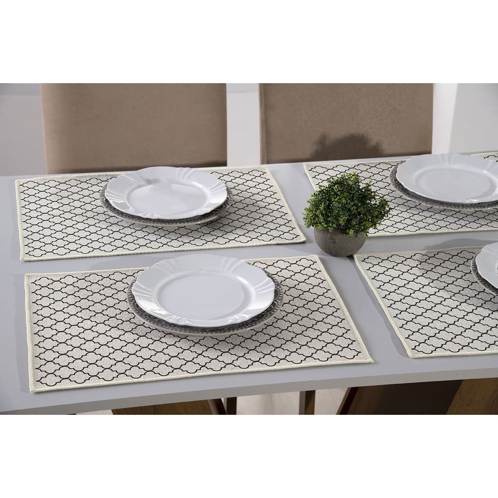 Jogo americano Natural Agriz Preto 33x50cm 2pç Antiderrapante