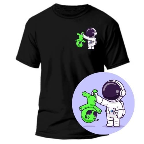 Camiseta Masculina Astronauta Et 100% Algodão Moda Streetwear