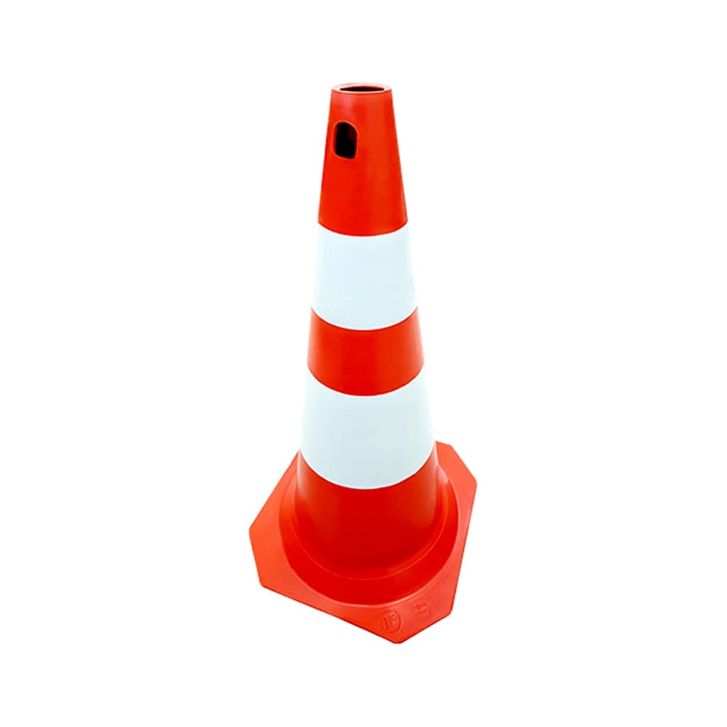 Cone de Sinalização 75cm Pvc Laranja e Branco Estacionamento