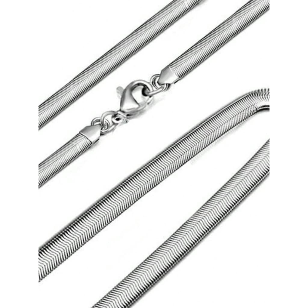 Corrente Cobra amassada + Pulseira cobra amassada Aço Inox 316L  Pronta Entrega