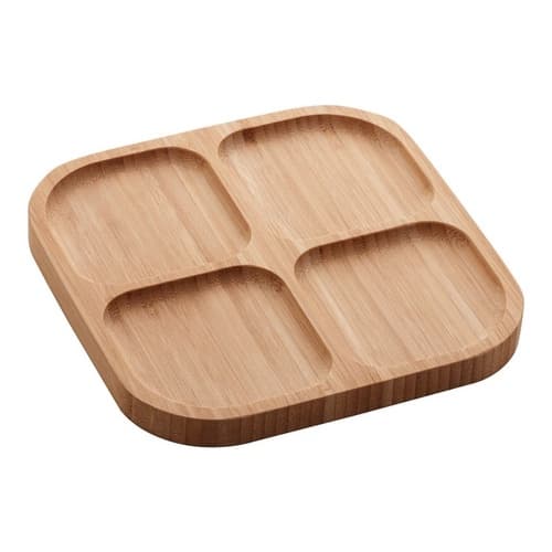Petisqueira De Bambu Elegante 4 Divisórias Para Servir Lyor Petisqueira em bambu da Lyor Decoração Original Festa Churrasco Aperitivos