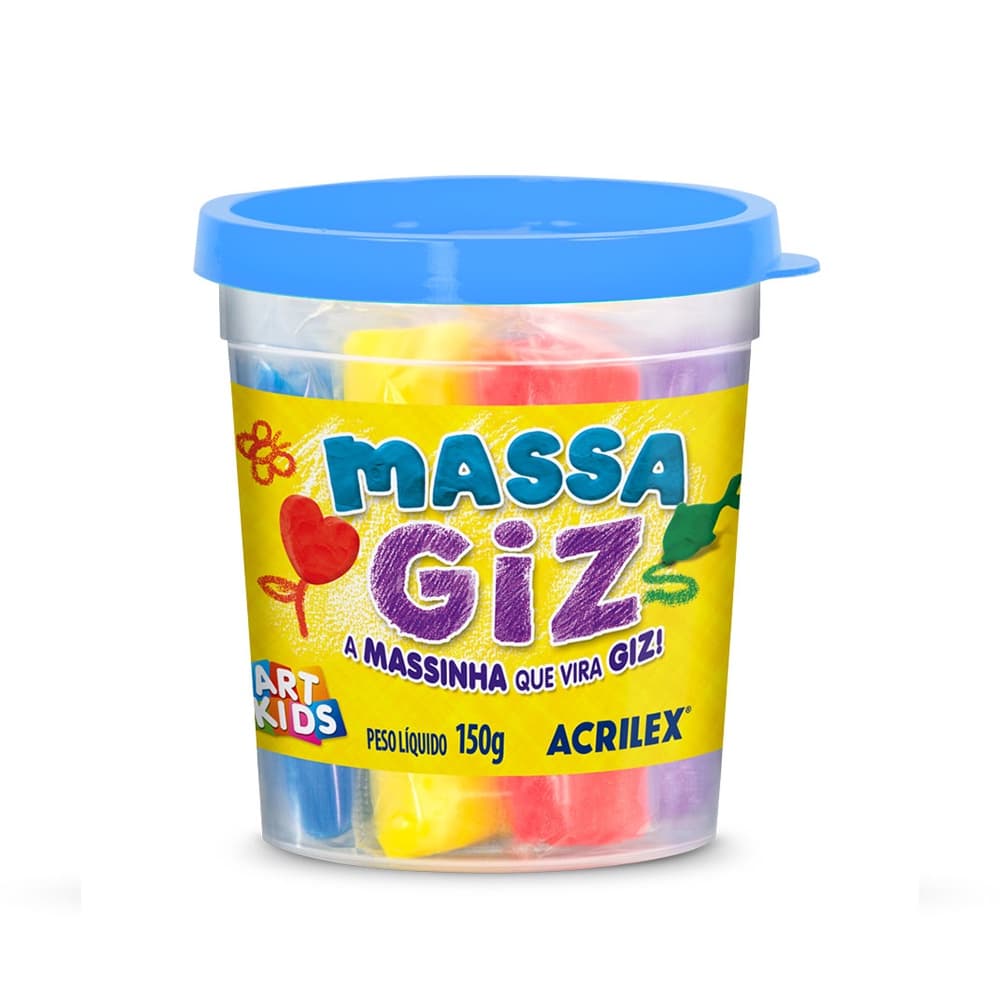 Massa Giz 100g Massinha Que Vira Giz Massinha de modelar 6 Cores - Acrilex