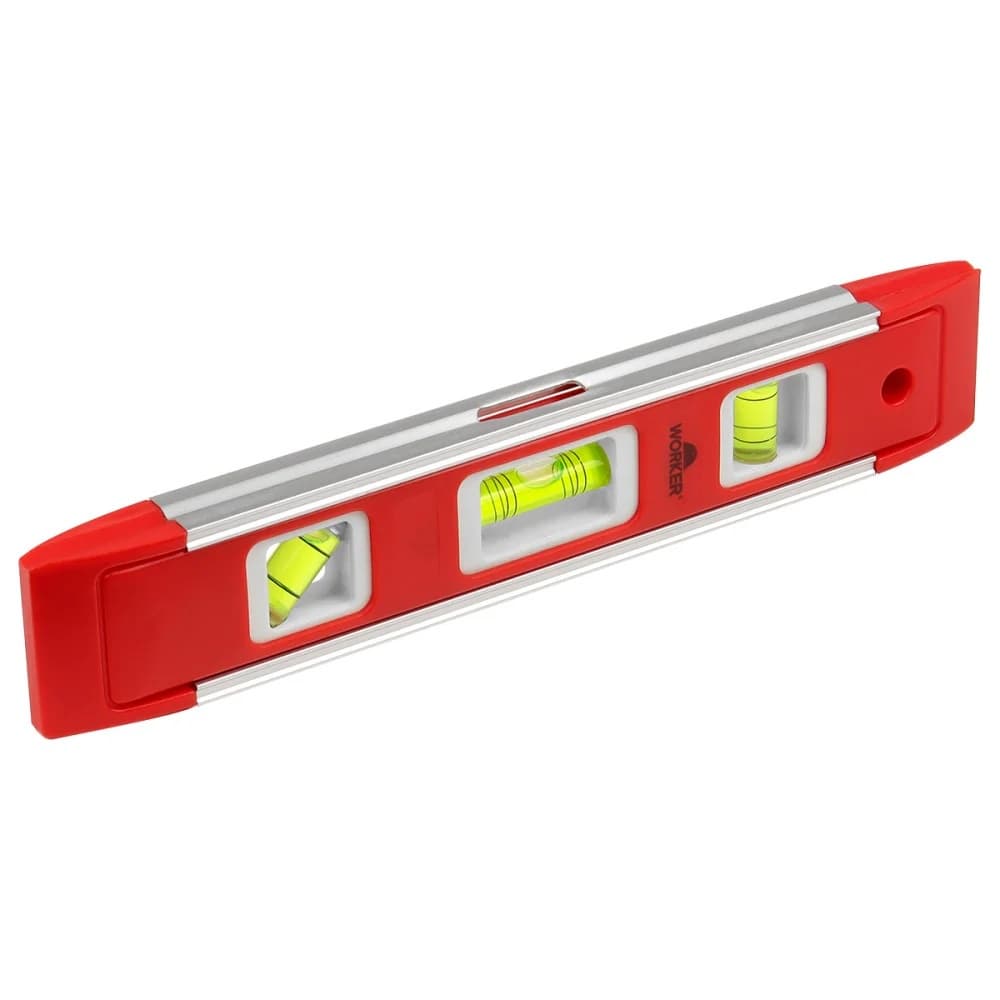 Nível Alumínio Base Magnetica 9 Polegadas 3 Bolhas Worker