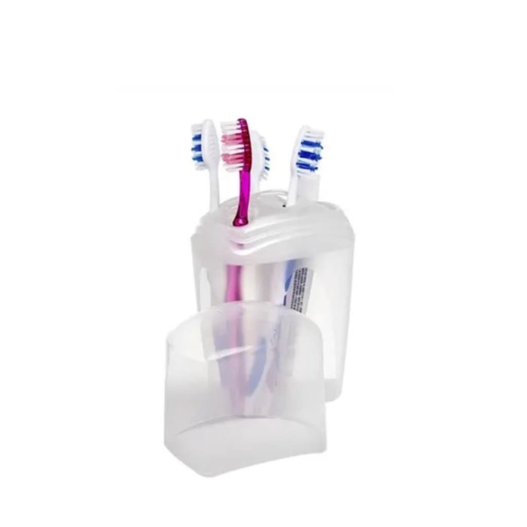 Porta Escova de Dente com Tampa 4 escovas