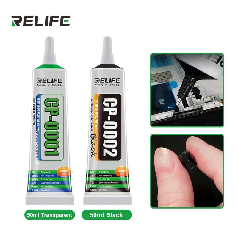 RELIFE 50ml CP-0001 Adesivo Transparente Cola Líquida Clara CP-0002 Cola Preta Mobile Phone Frame Repair LCD Screen Glas