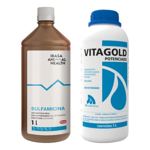 Kit 1 Vitagold Potenciado Litro + 1 Sulfamicina Ibasa Litro