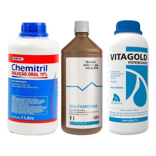 Kit  1 Vitagold Potenc Lt + 1 Sulfamicina Lt + 1 Chemitril Oral 10% Lt