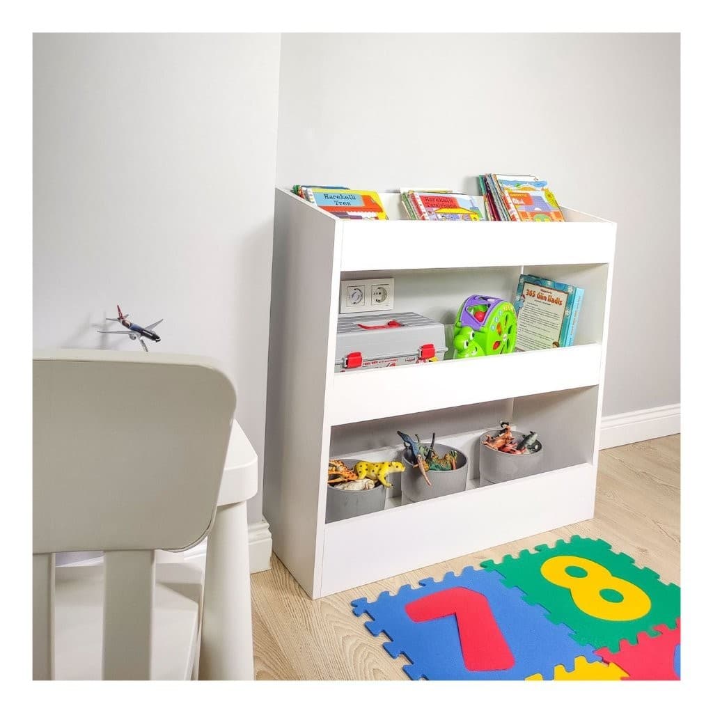 Estante Baú Organizador De Brinquedos Infantil Divisórias Kids Mdf Branco
