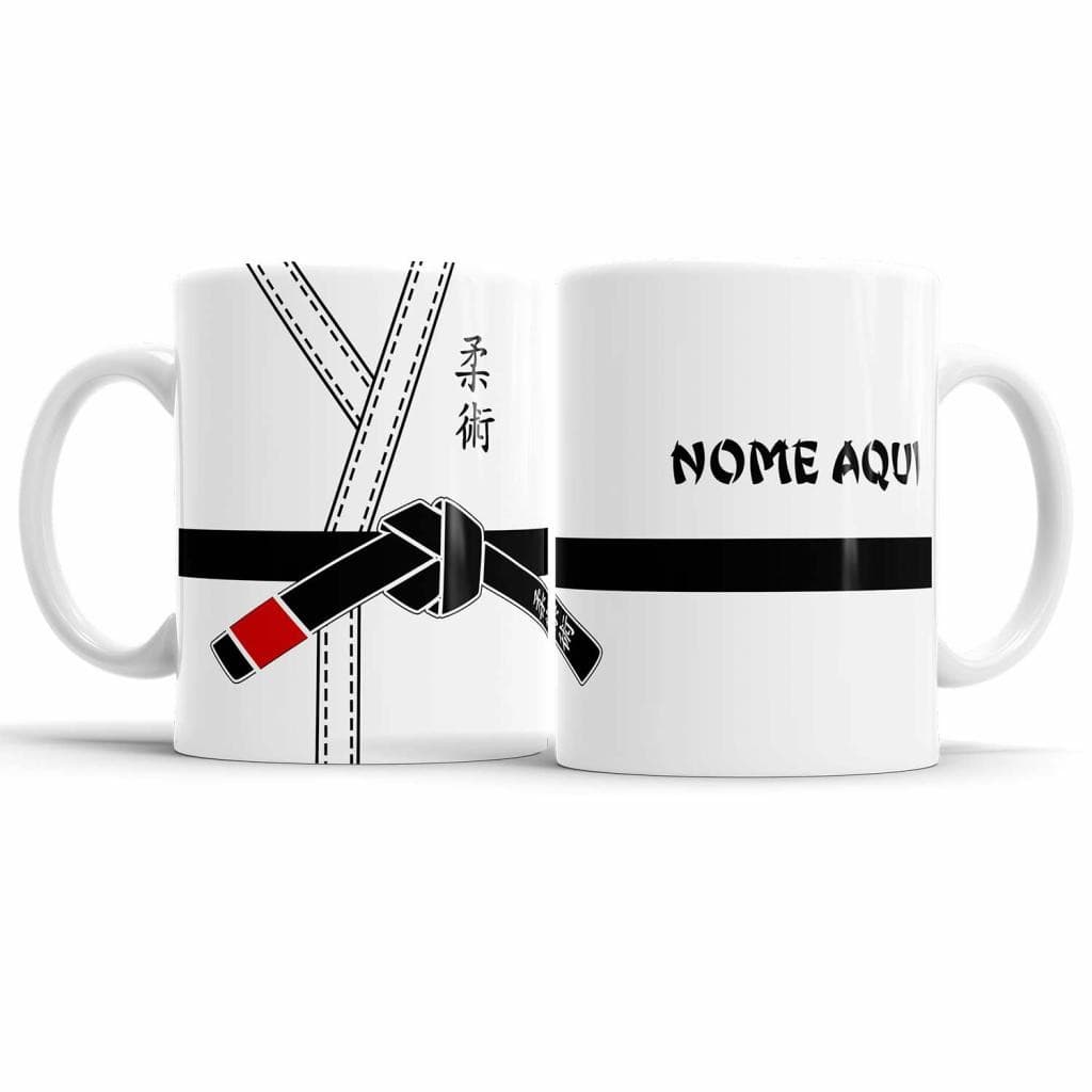 Caneca Kimono Jiu Jitsu Faixa Preta Personalizado com Nome