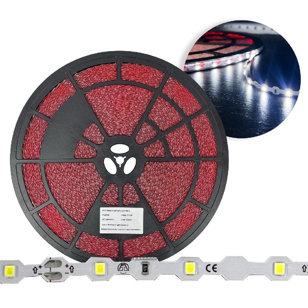 Fita De Led Flexível A Prova D'agua 42l/m Branco Frio