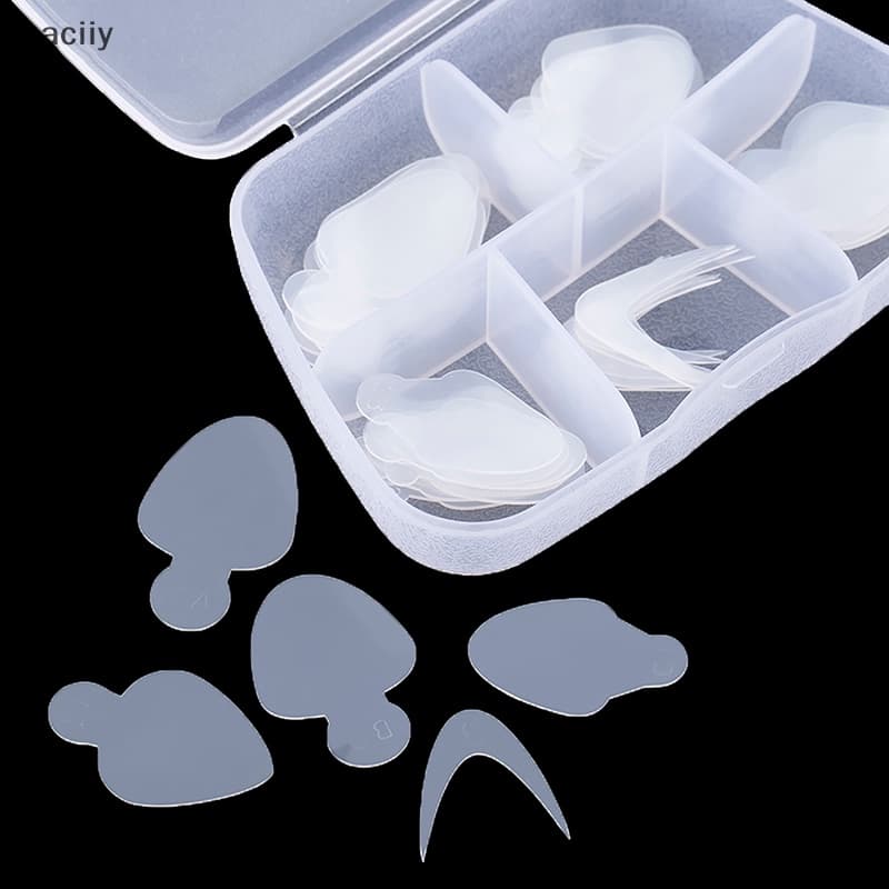 Kaciiiy 60pcs Almofadas De Silicone Macias Reutilizáveis Stencil Adesivo Francês Sistema Duet De Extensão De Arte De Unhas Formas Duplas Ferramenta Construtora De Manicure Francesa BR