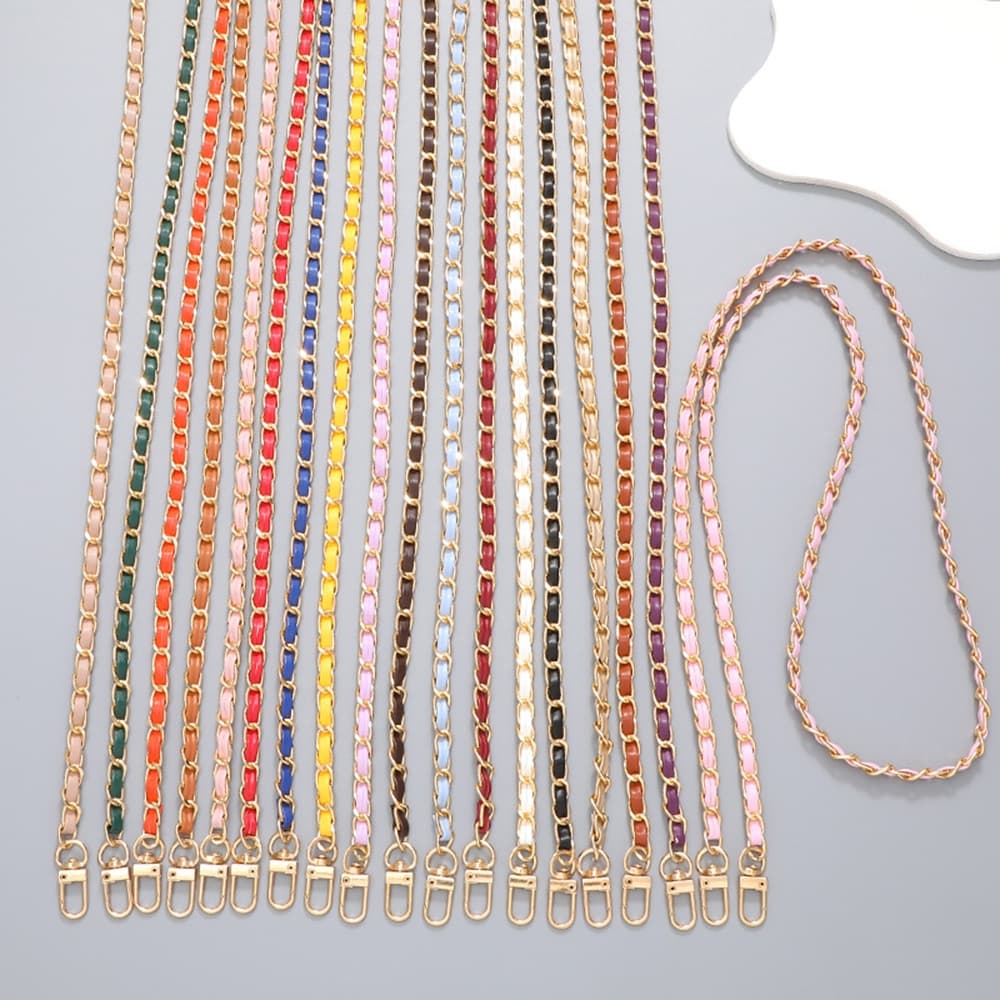 Saco Decorativo De Couro Com Correia Trançado Em Corrente Ombro Cruzado Largo 120 cm