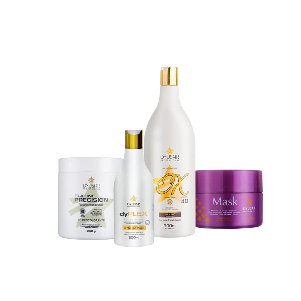Kit Pó Descolorante azul de  250g Ox 40  Volumes  Dyplex e  Máscara Matizadora 300g