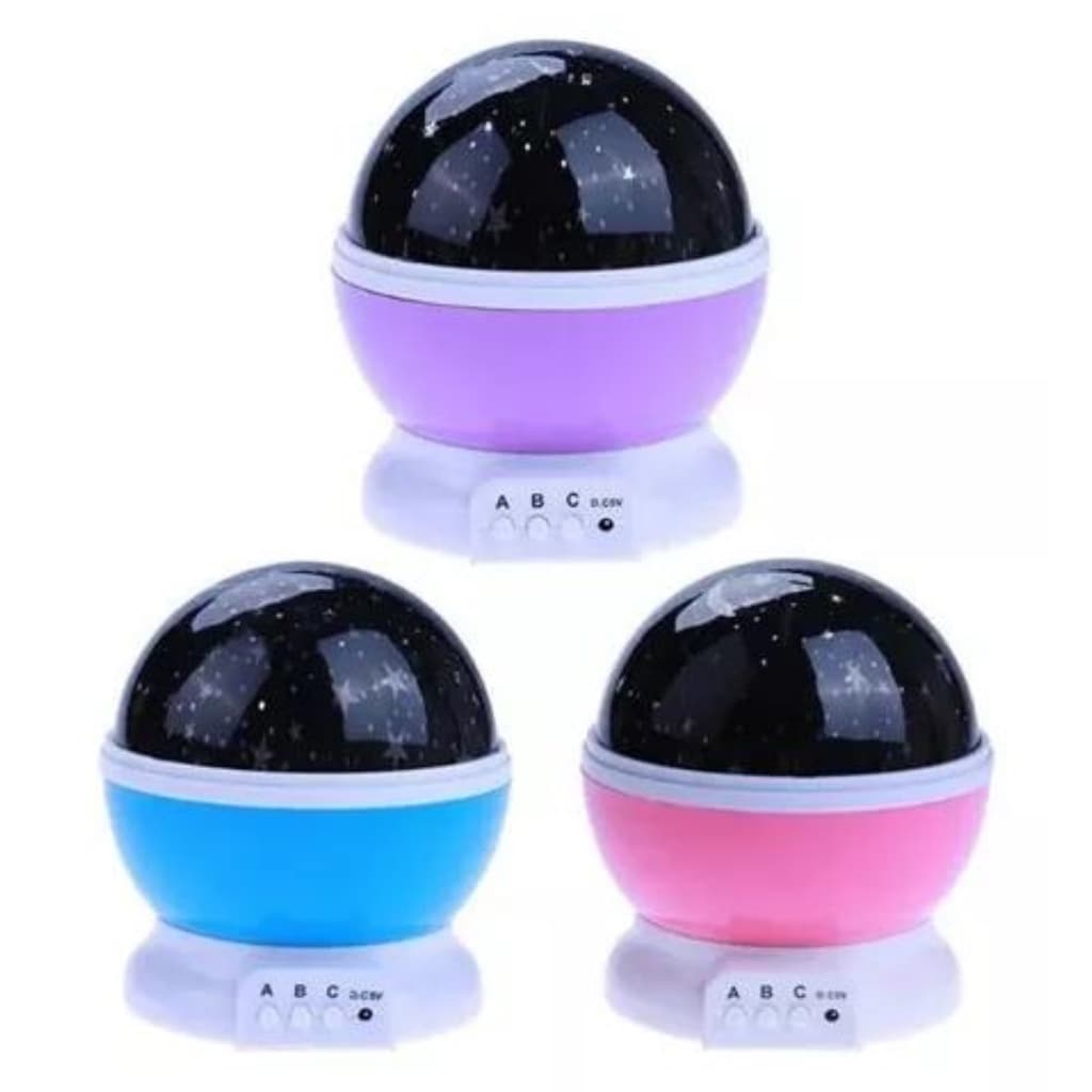 Luminária De Mesa Infantil Projetor Luzes Led Abajur 360° Roxo
