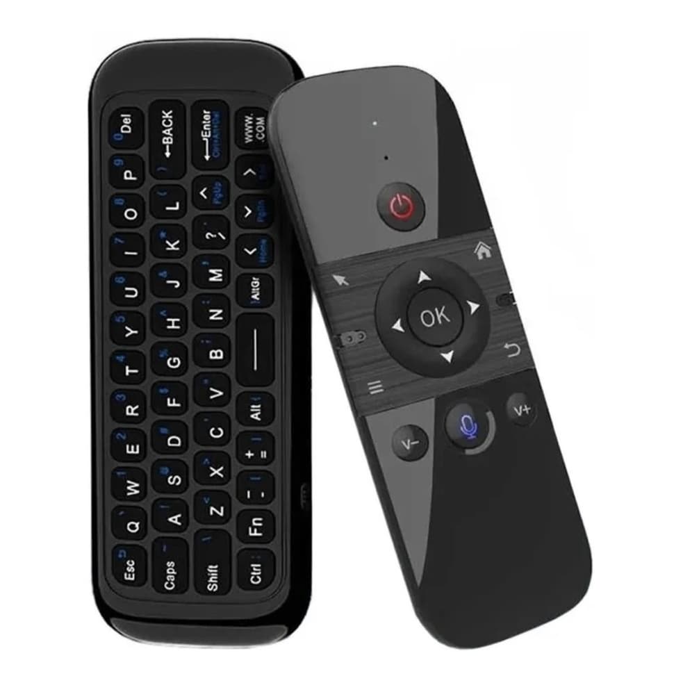 Controle Mini Teclado Air Mouse Sem Fio Giroscópio Com Voz