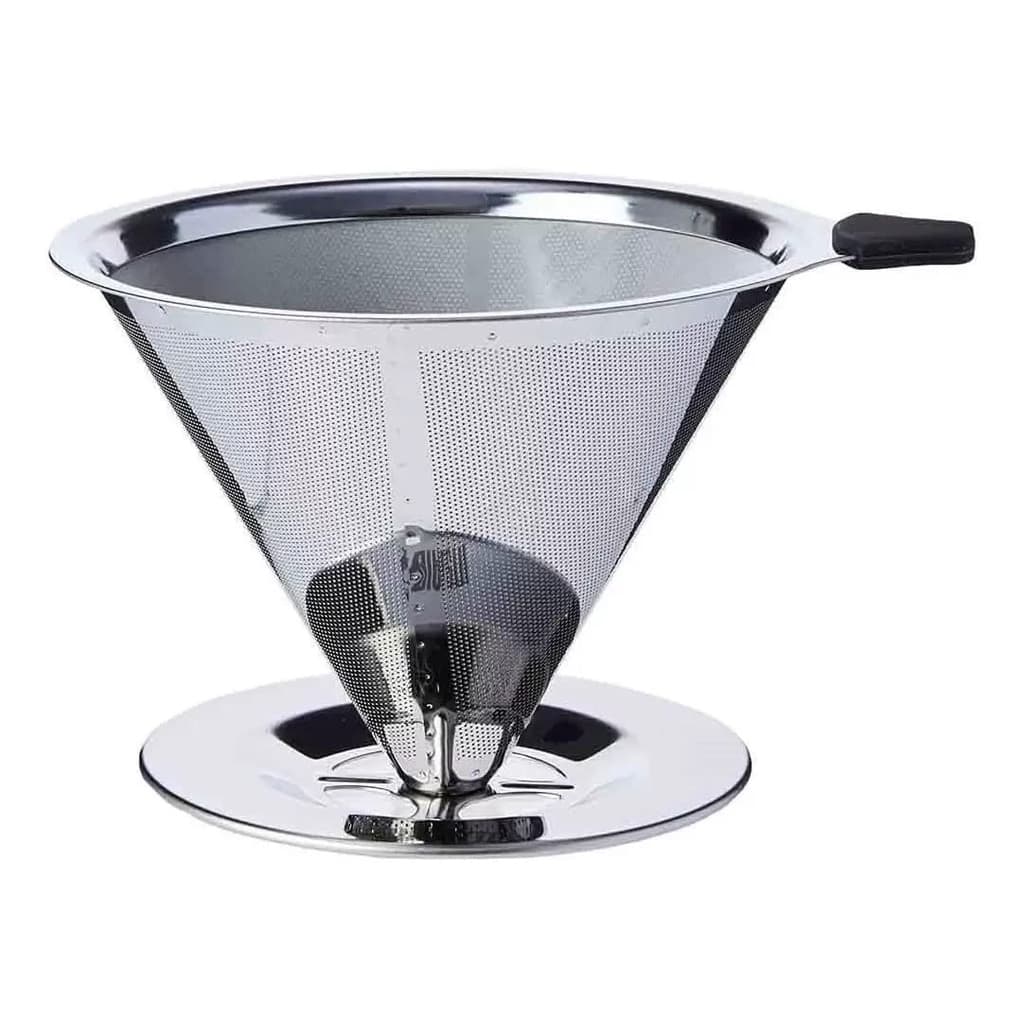 Filtro p/Café Reutilizável Cônico Inox Ultrafino Cafeteira