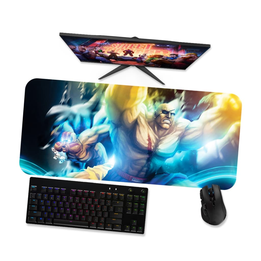 Mouse Pad Gamer Grande STREET FIGHTER  SAGAT 1 90x40 80x40 60x40 70x30 45x40