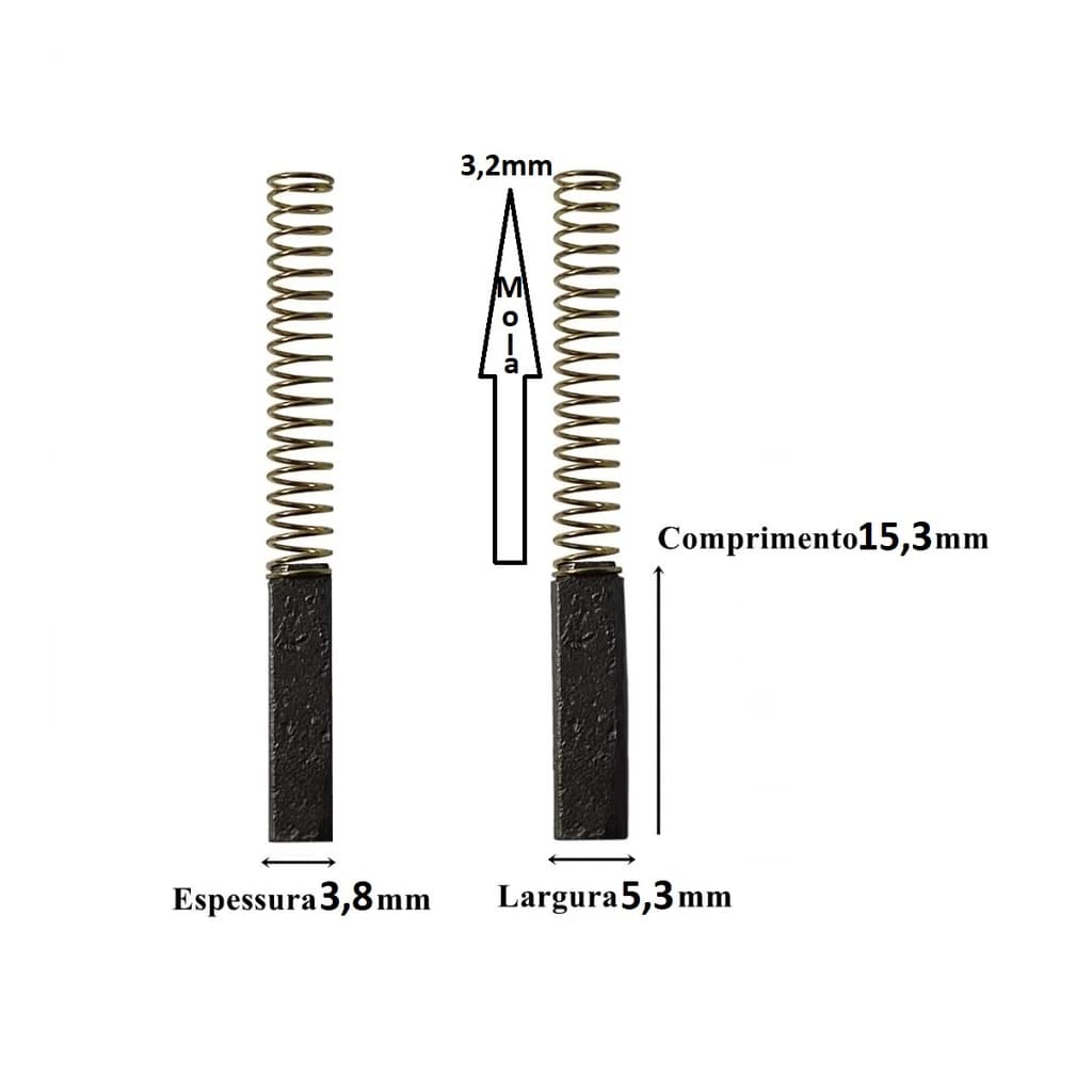Escova Carvão Secador Tany Com Mola 029 - Par