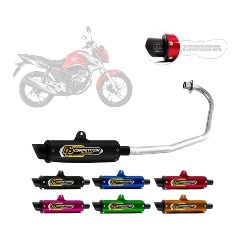 Escapamento Cromado Para Moto Pro Tork Varias Cores Competition Fan / Cg Start 160 2015