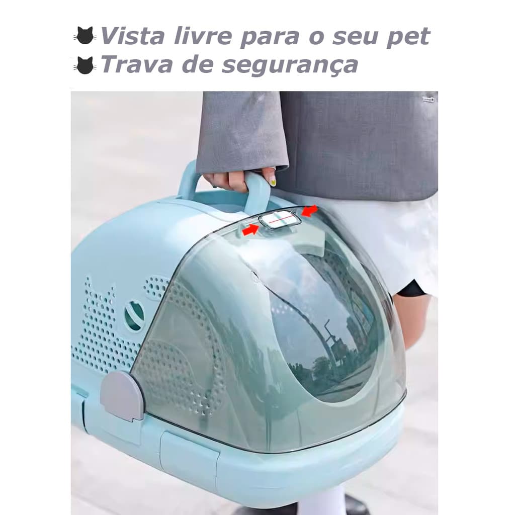Caixa de Transporte para Pets Caixa de Areia Higiênica Gatos - Verde