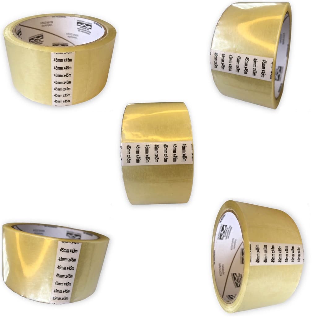 Fita adesiva transparente Larga 45x45 -  Embalar Caixa Resistente - 5 rolos