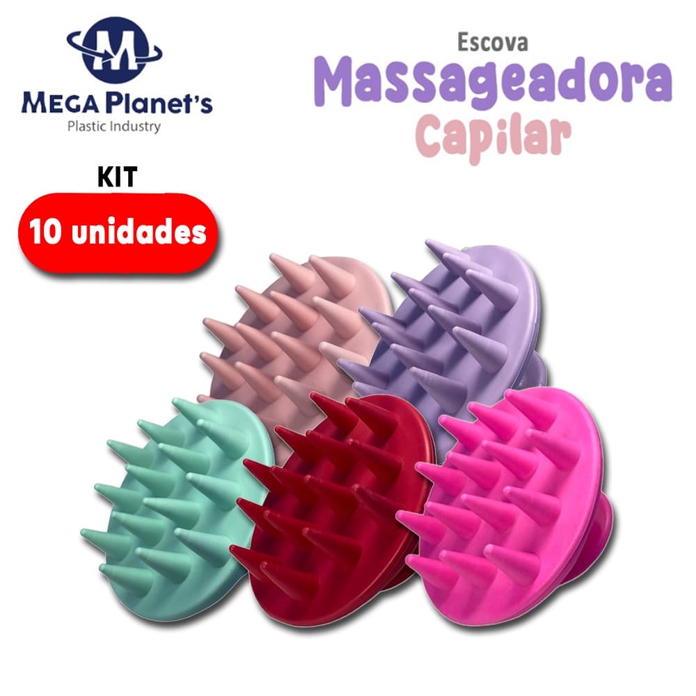 KIT com 10 Escova Massageadora Capila | Kit de Beleza Completo | Cuidado Capilar Inovador | Massagem Capilar | Beleza