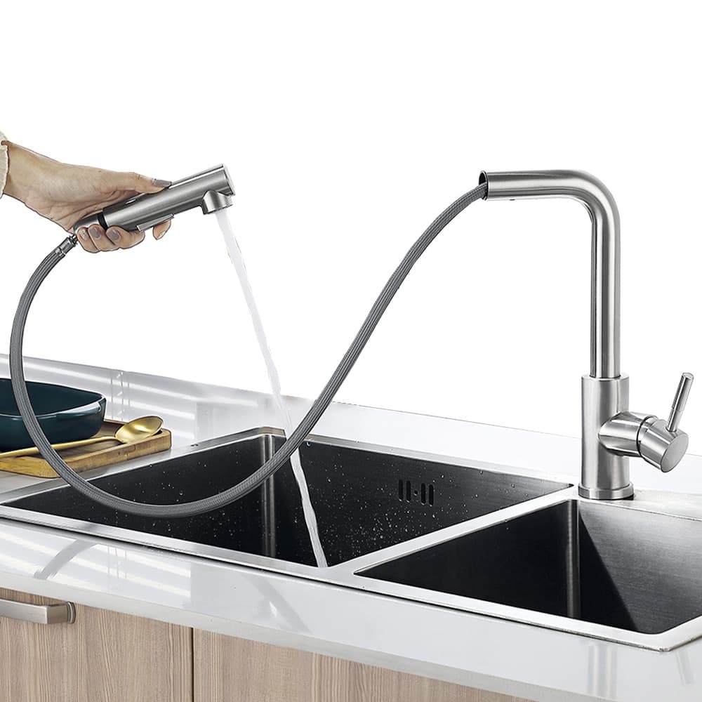 Torneira Cozinha Gourmet Monocomando Extensível Bancada Aço Inox