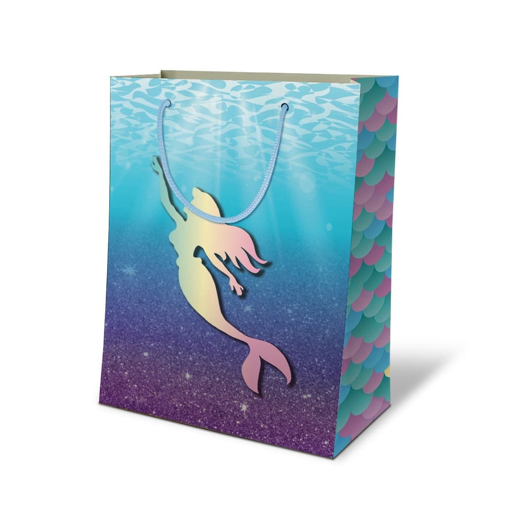 Sacolas De Papel Sereia 25x17x6cm 10u a 50u Para Lembrancinha De Aniversário Surpresa Presente Bolsa Festa