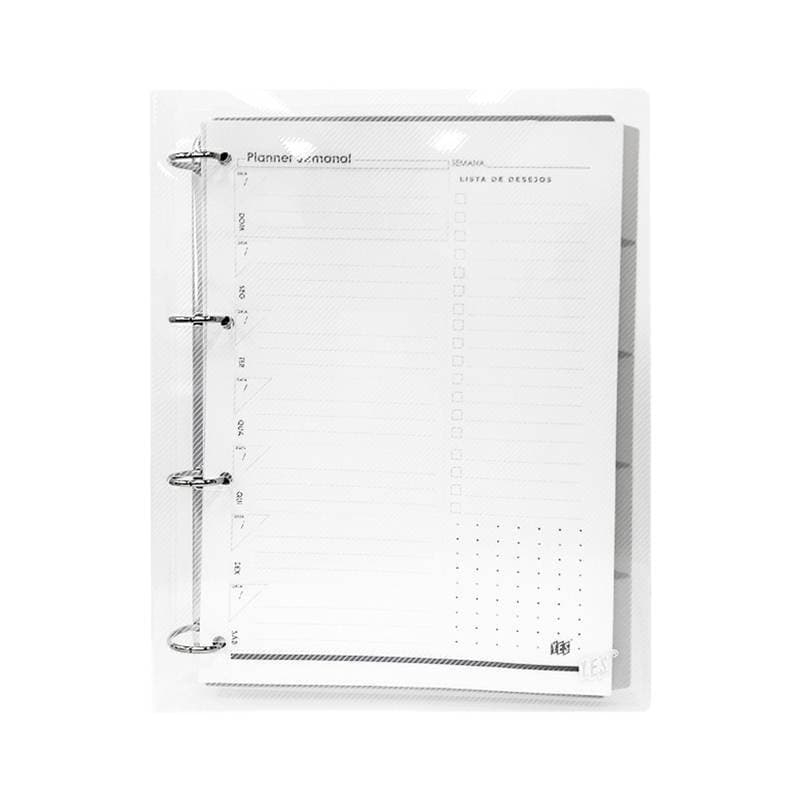 Fichário Tamanho Universitário A4 96 Folhas Transparente Cristal Yes